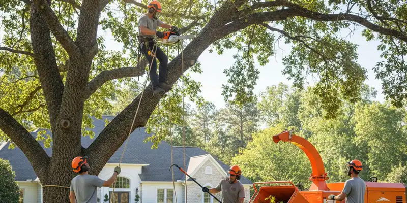 Tree service team in Brandon, FL providing professional tree removal and trimming for homeowners