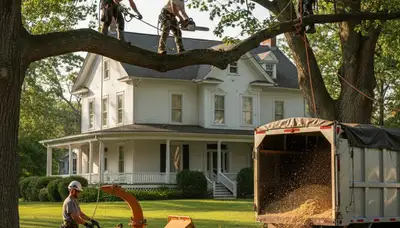Tree service crew in Brandon, FL providing safe tree trimming and removal for local properties