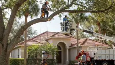 Tree service crew in Brandon, FL providing professional tree trimming and removal services
