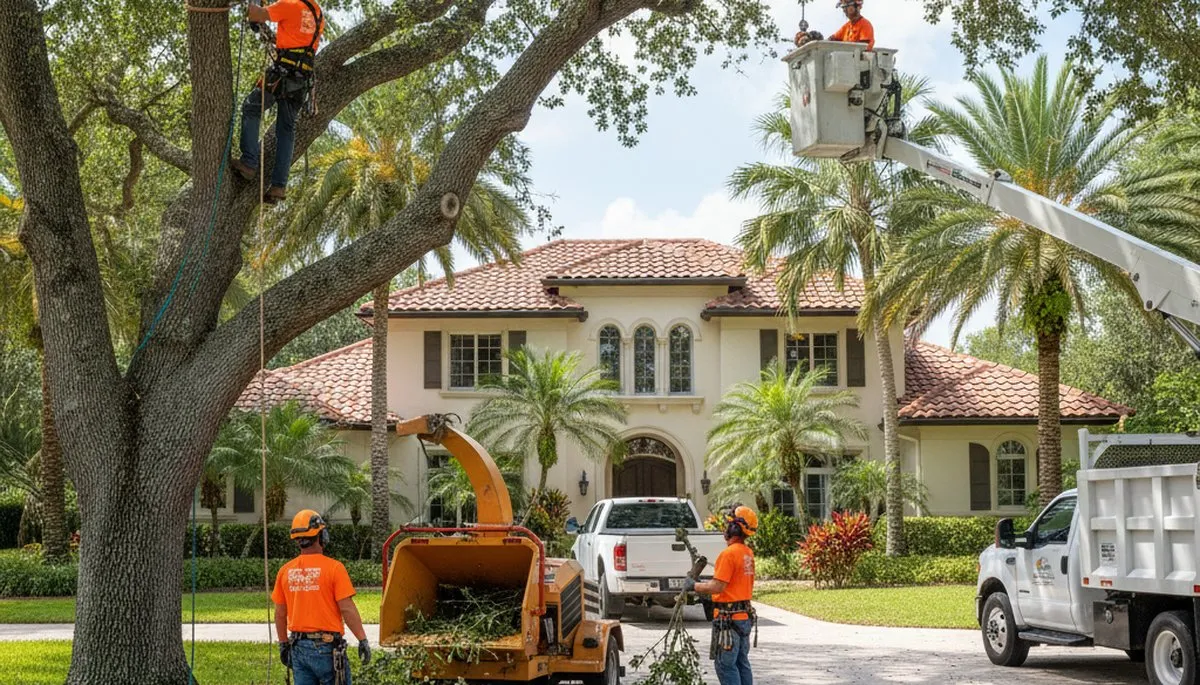 Tree service crew in Brandon, FL providing professional tree removal and trimming services