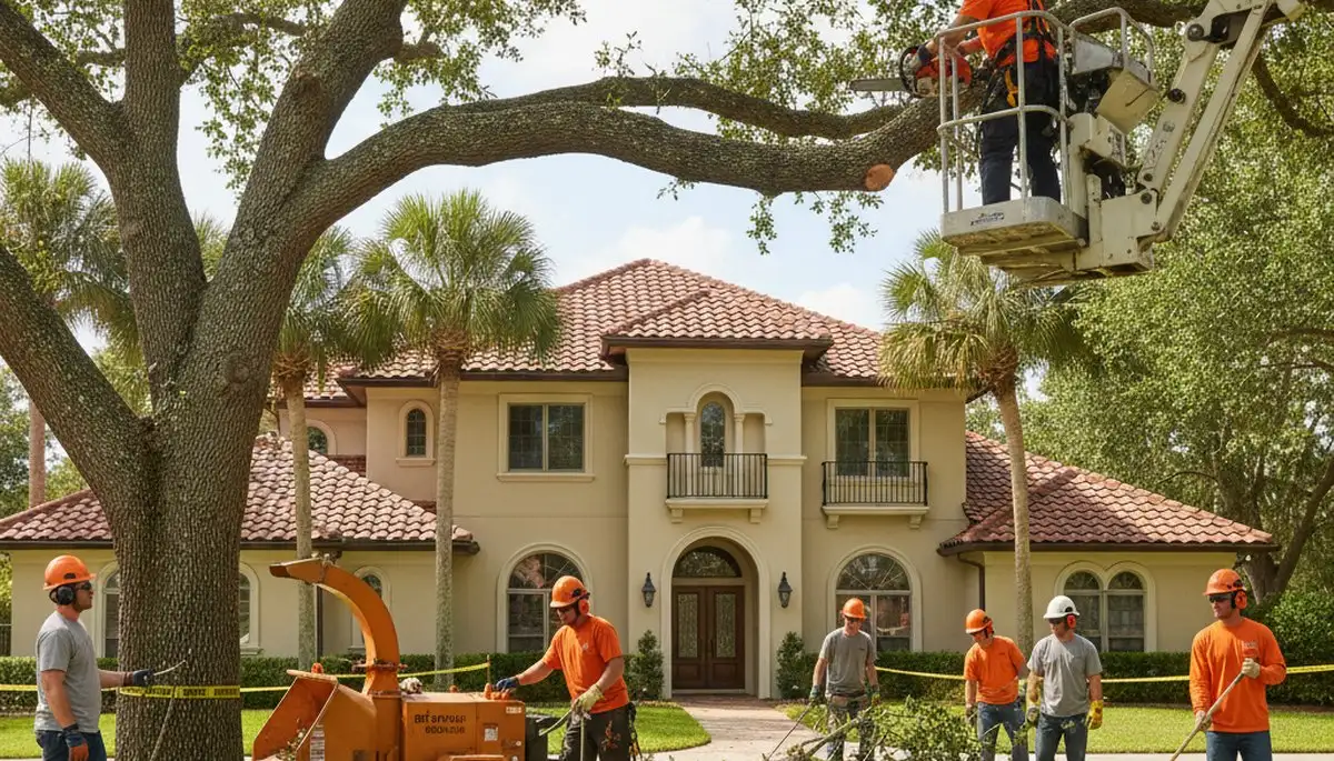 Tree service crew in Brandon, FL providing professional tree removal and trimming services