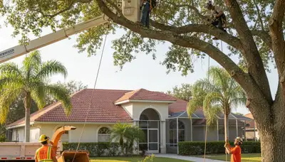 Tree service crew in Brandon, FL providing professional tree trimming and removal services