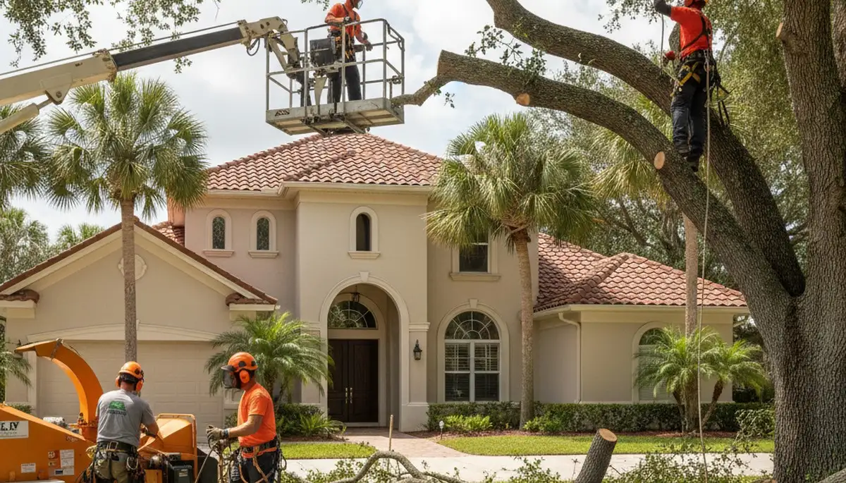Tree service crew in Brandon, FL providing professional tree trimming and removal services