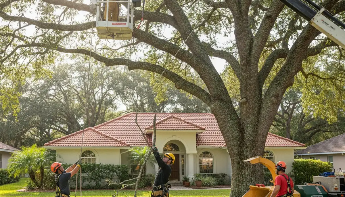 Tree service crew in Brandon, FL providing professional tree trimming and removal services