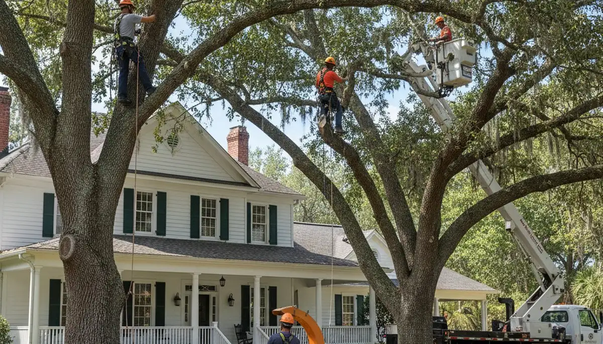 Tree service crew in Brandon, FL providing professional tree trimming and removal services