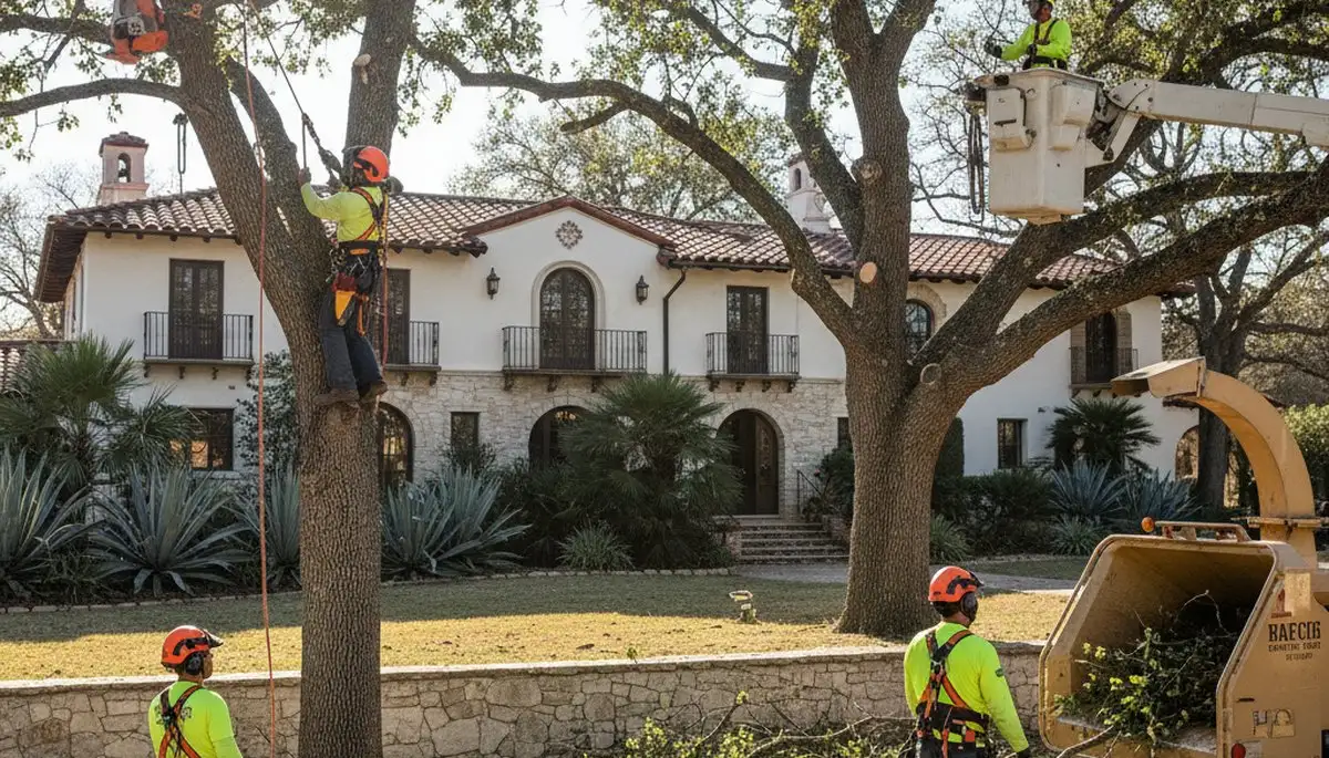 Tree service crew in Brandon, FL providing professional tree trimming and removal for local properties