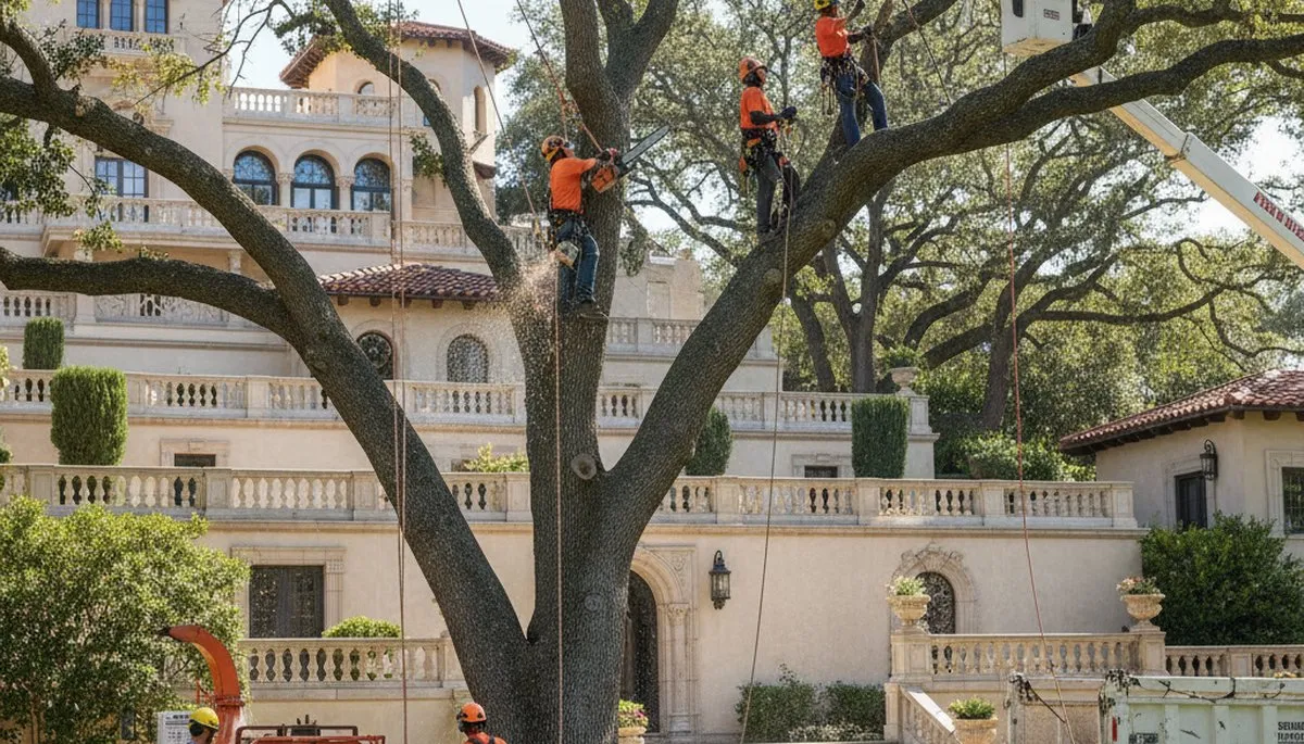 Tree service crew in Brandon, FL providing professional tree trimming and removal for local properties