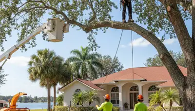 Tree service crew in Brandon, FL providing professional tree trimming and removal services
