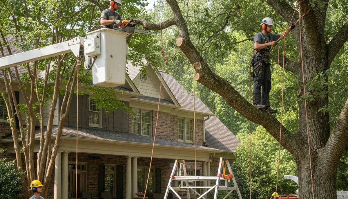 Tree service crew in Brandon, FL providing professional tree trimming and removal for local properties
